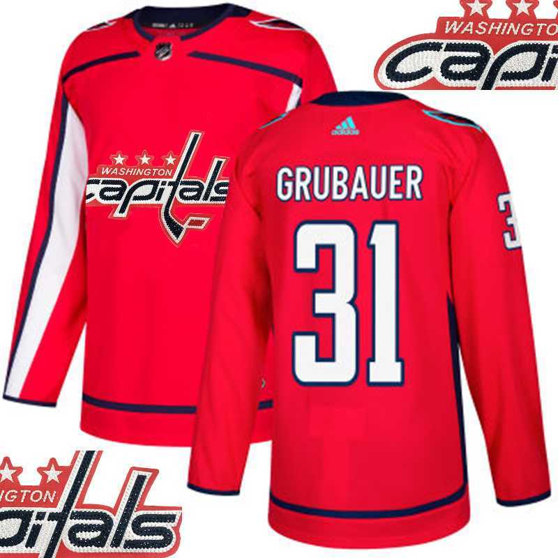 Capitals #31 Grubauer Red With Special Glittery Logo Adidas Jersey,We sell and wholesale Capitals #31 Grubauer Red With Special Glittery Logo Adidas Jersey on line form chian!